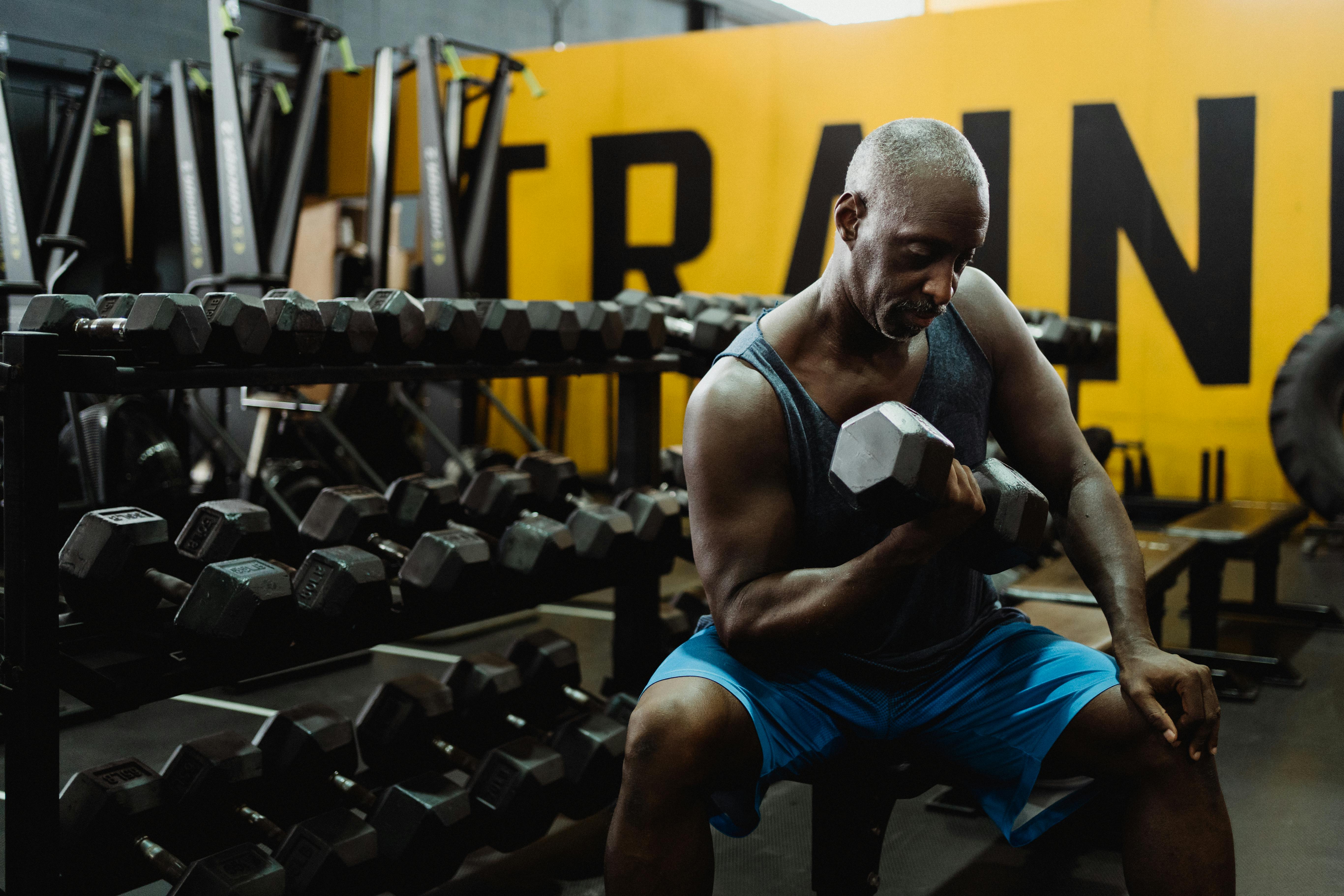 A guy working out.